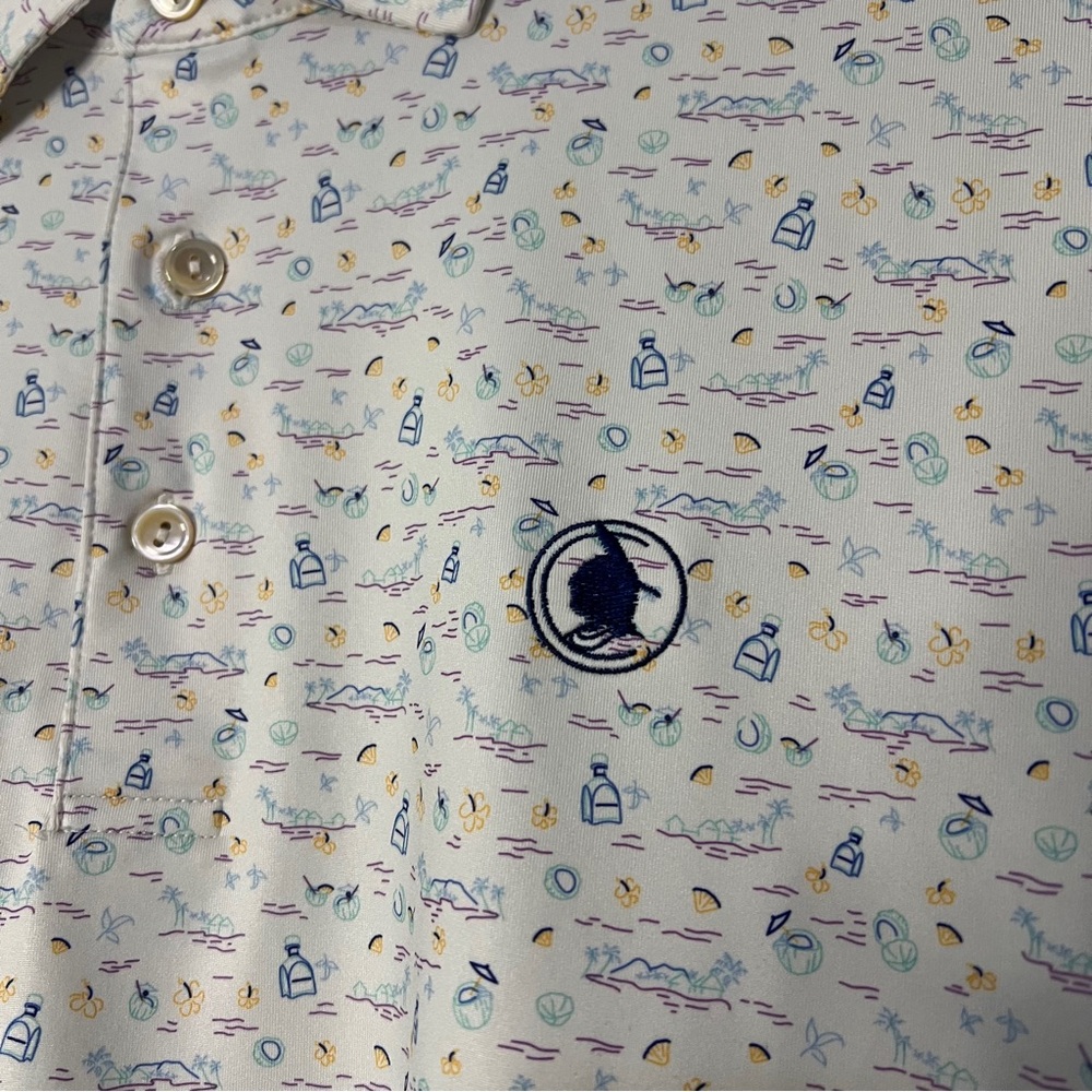 Peter Millar “5 O’Clock in Fiji” Summer Comfort Jersey Golf Polo Large - Picture 8 of 13